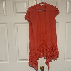 Cleo Vibrant Coral Knit Cardigan
